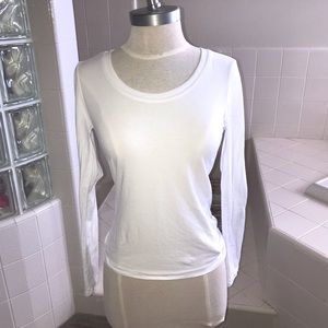 All white long sleeve T-shirt